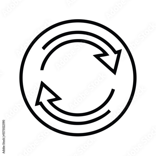Reload circular arrow icon for app interfaces, web design, and software presentations