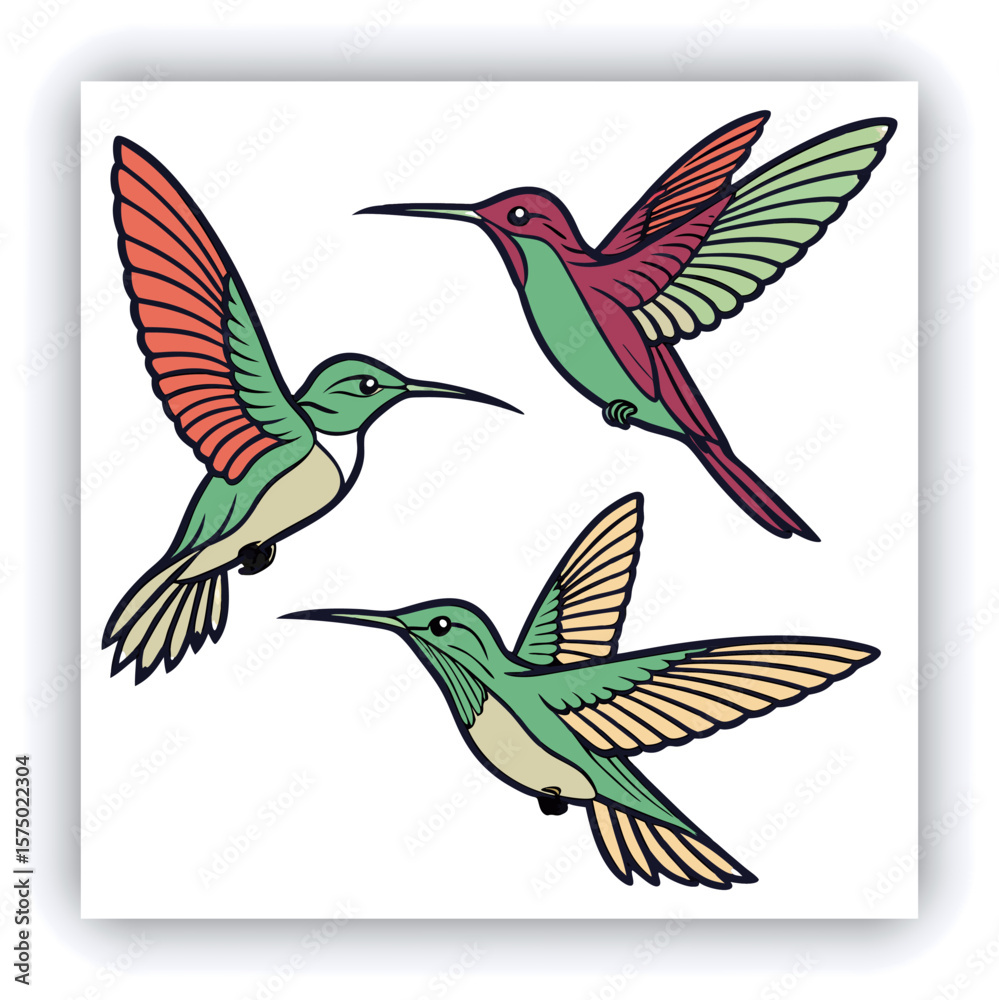 Obraz premium Giant Hummingbird, Patagona Gigas, golden brown bird in flight with a long beak next to pink flowers.