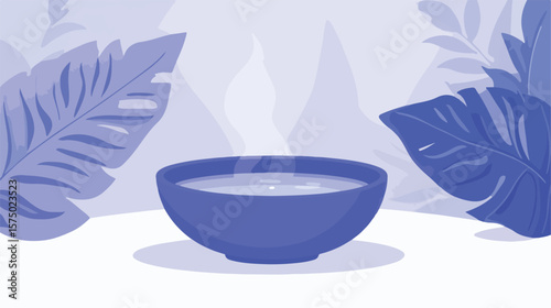 Hot Water Bowl Vector Illustration