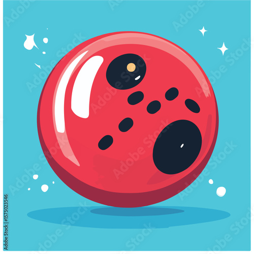 Modern Bowling Ball Flat Vector Illustration for Sports Design