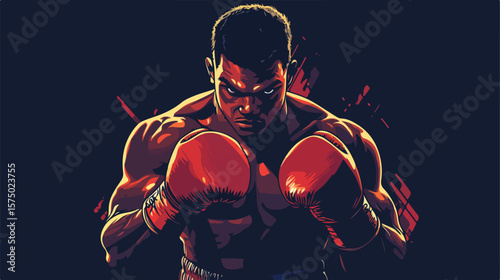 Dynamic Boxing Design Flat Vector Illustration