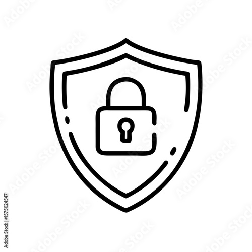 Shield with padlock icon representing security and protection  
