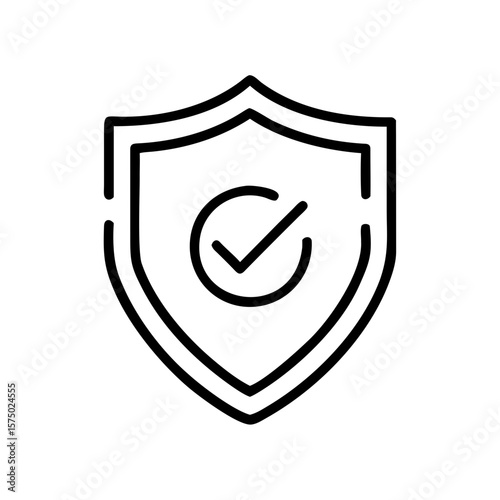 Shield icon with checkmark symbolizing safe browsing concept  