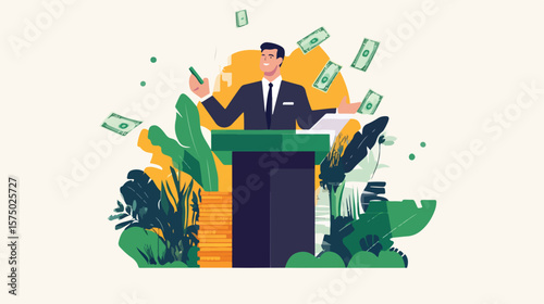 Brazilian Real Illustration Doing Presentation