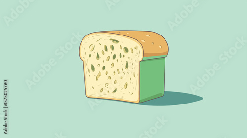 Green Bread Draw Vector Illustration