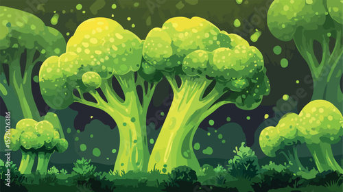 Fresh Broccoli Vegetable Flat Vector Illustration