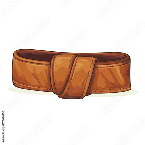 Brown Belt Cartoon Vector Illustration Hand Drawn