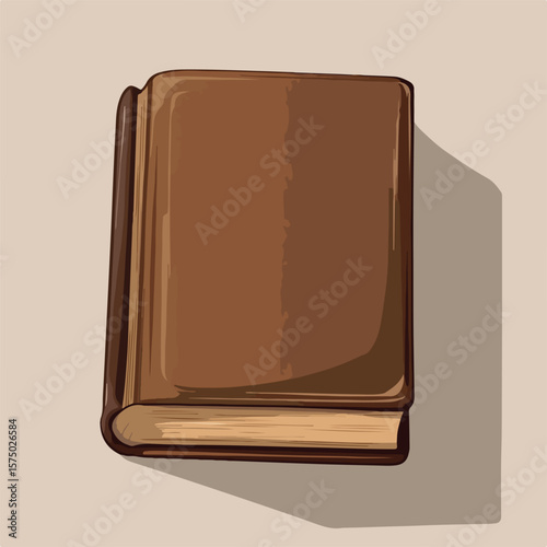 Flat Vector Illustration of Brown Book