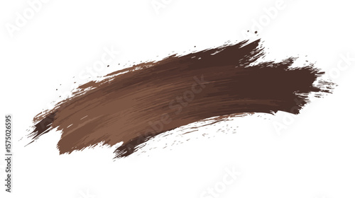 Brown Brush Stroke Flat Vector Illustration Centered