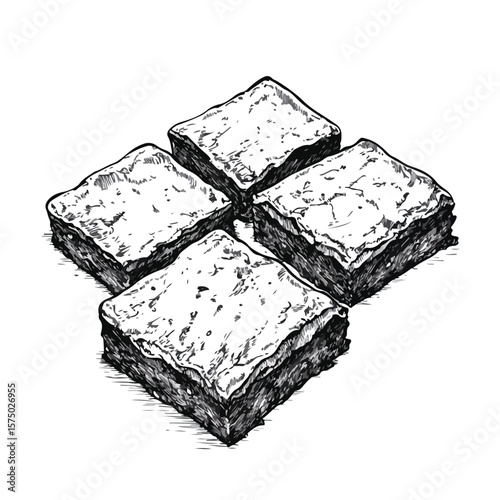 Delightful Brownie Cartoon Vector and Illustration in Black and White