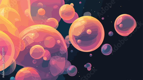 Colorful Bubbles Talk Flat Vector Illustration