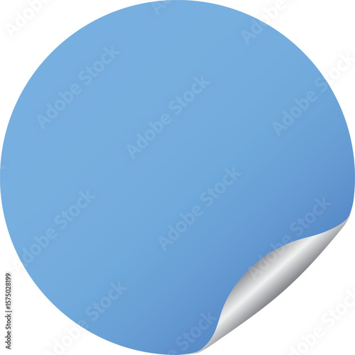 blue round sticker banner - vector design element