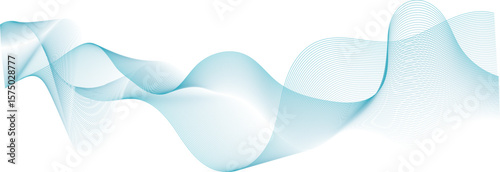 abstract vector illustration of blue colored wave lines background	
