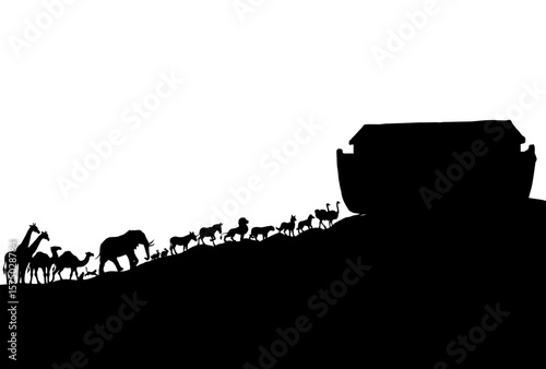 Biblical Noah's Ark. Vector drawing
