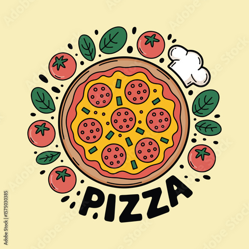 vector illustration of pizza