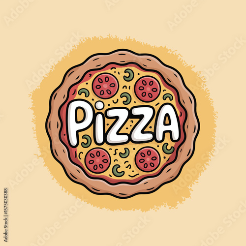 vector illustration of a pizza