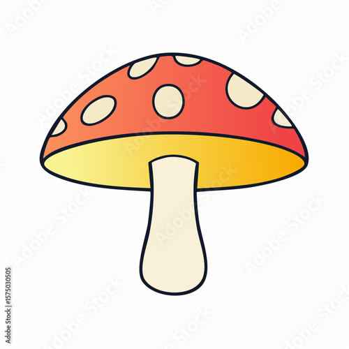 stylized mushroom icon in gradient fill representing autumn forest charm, natural growth, and seasonal whimsy
