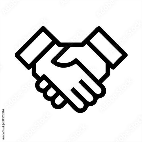 Handshake agreement partnership cooperation silhouette vector illustration