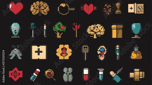 Flat Vector Bundle of Mental Health Icons for Professional Use