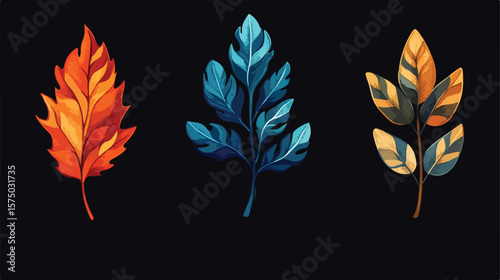 Bundle of Boho Style Leafs and Plants Nature IC