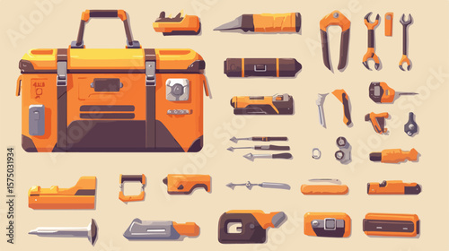Cartoon Toolbox DIY Construction Tool Character