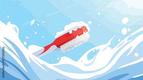 Cheerful Cartoon Toothpaste and Tooth Flat Vector Illustration