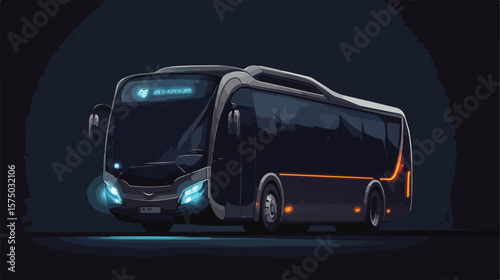 Modern Bus Transport Vehicle Flat Vector Illustration