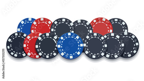 Casino Games Chip Item Flat Vector Illustration