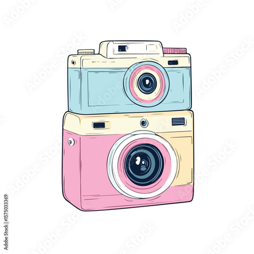 Fun and Whimsical Cartoon Camera Vector Illustration