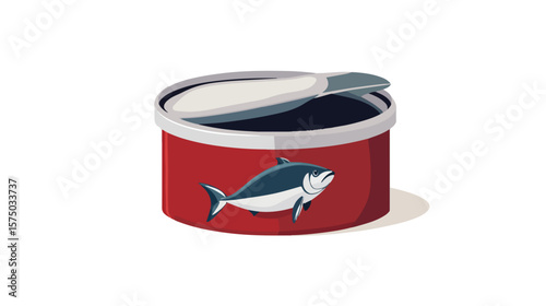 Can Tuna Food Isolated Icon Vector Illustration