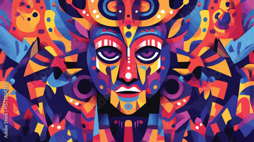 Colorful Carnival Fun Fair Flat Vector Illustration