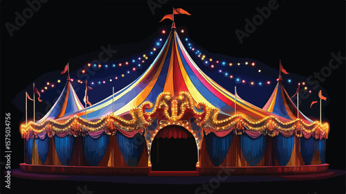 Vibrant Carnival Fun Fair Festival Circus Park Vector Image
