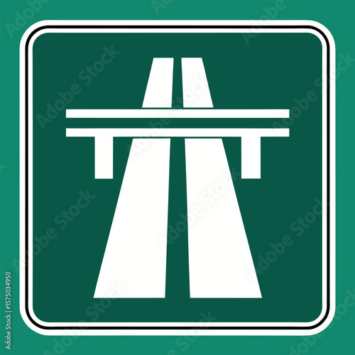Highway junction road sign traffic