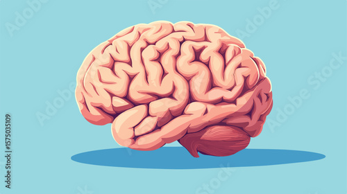 Cartoon Brain Reading Flat Vector Illustration