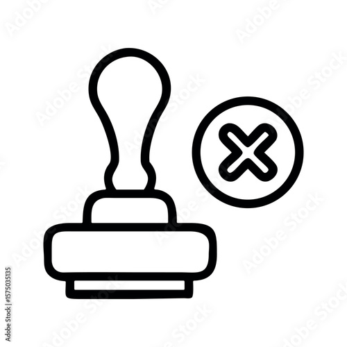 Stamp with cross mark symbol rubber stamp seal