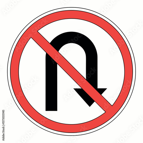 No u turn road sign traffic sign prohibition