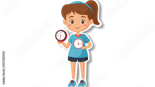 Sport Coach Girl Cartoon Character Sticker