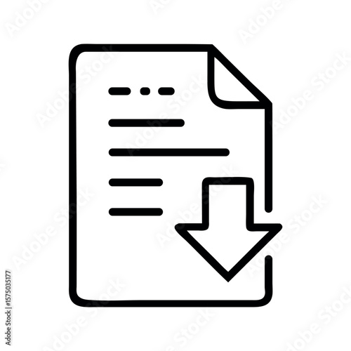 Document with download arrow icon paper text