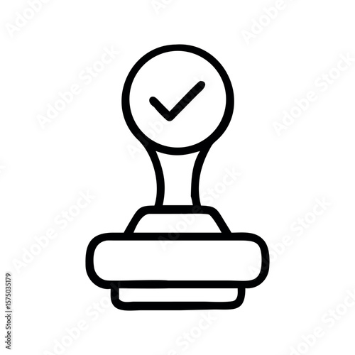 Approved stamp with check mark seal document