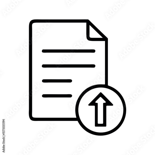 Document upload icon with upward arrow symbol