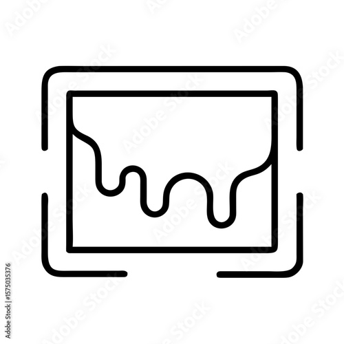 Outline of a melting wax frame in minimalist style  