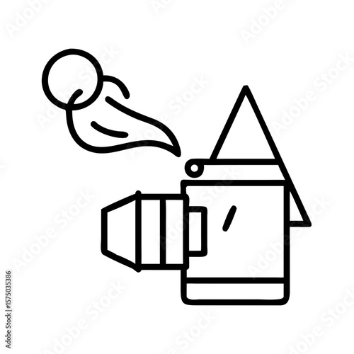 Bee smoker with smoke coming out from the nozzle  