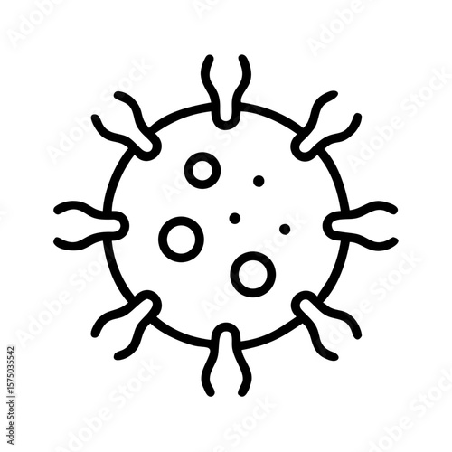Simple outline illustration of a pollen grain with protrusions  