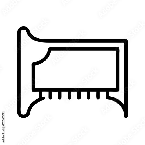 Hair comb illustration in simple black line design  