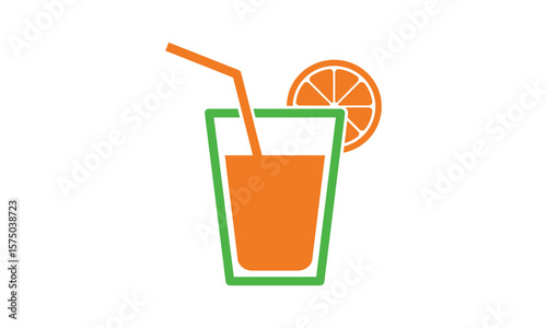 orange juice with straw