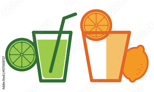 glass of orange juice and lemon