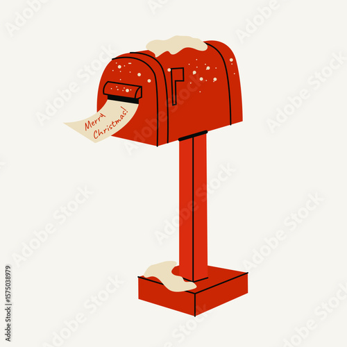 Postal letterbox. Hand drawn modern mailboxes. Isolated design element. Delivery, massage, communication concept. Perfect for scrapbooking, greeting card, party invitation stickers