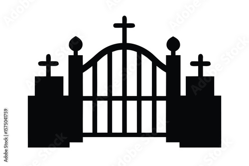 graveyard gate vector icon
