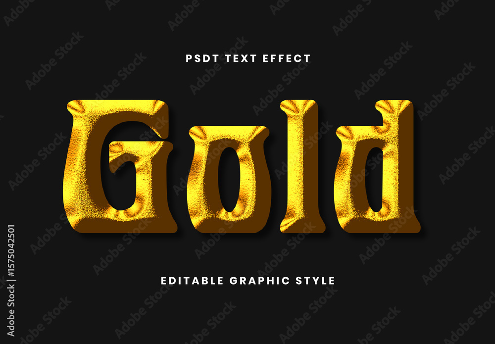 Gold Embossed Vintage Font Medieval Rough Text Effect Stock Template ...