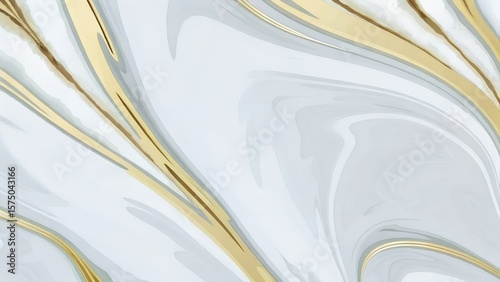 Marble Texture with Gold and White Swirl Pattern